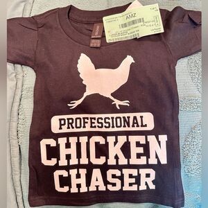 Unisex NWT Toddler 2T "Professional Chicken Chaser" T-shirt in Black